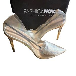 Fashion Nova Moving To Better Things Heel - White/multi